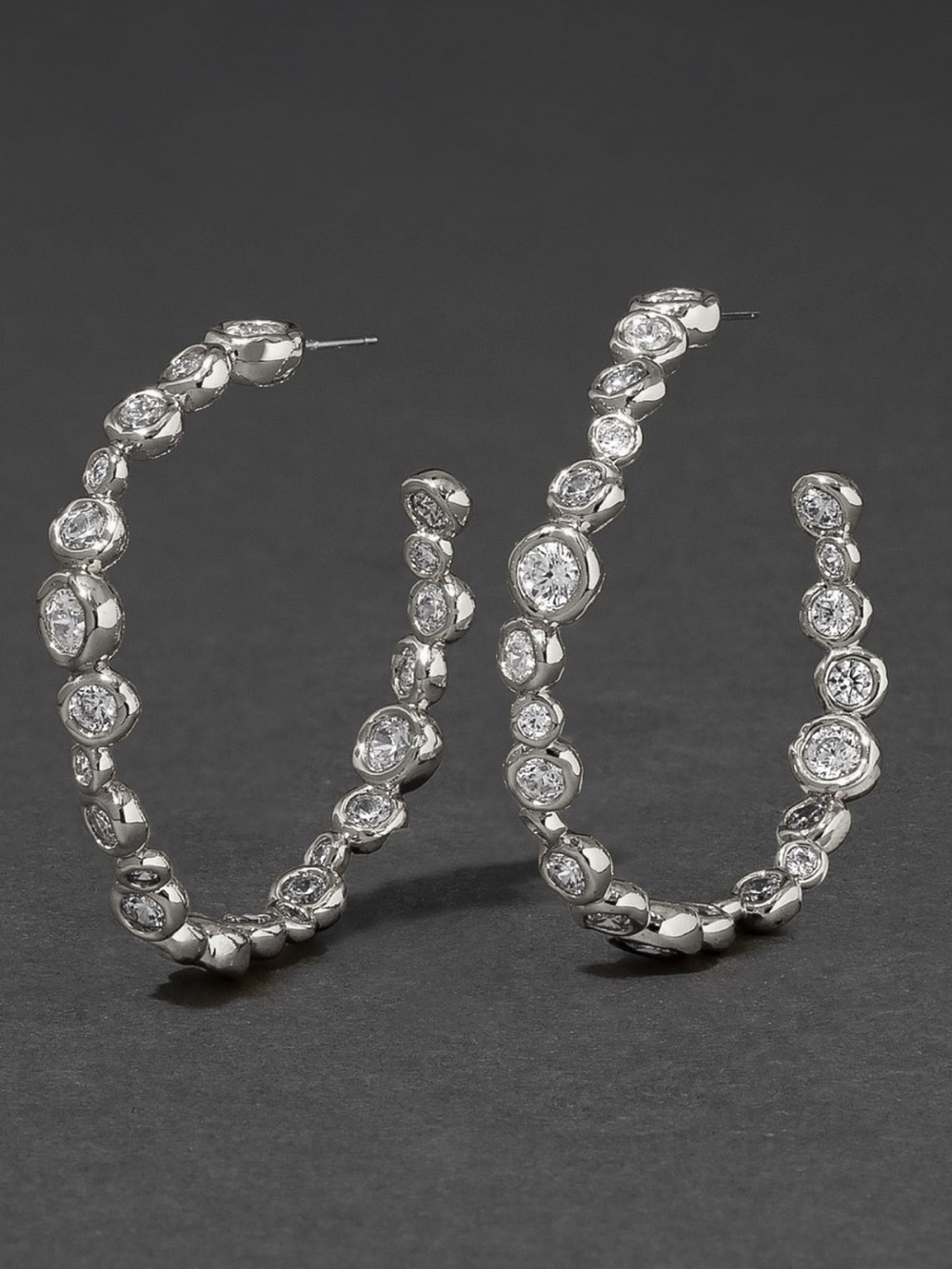 Alexis Bittar Asterales Silver Large Hoop
Earrings